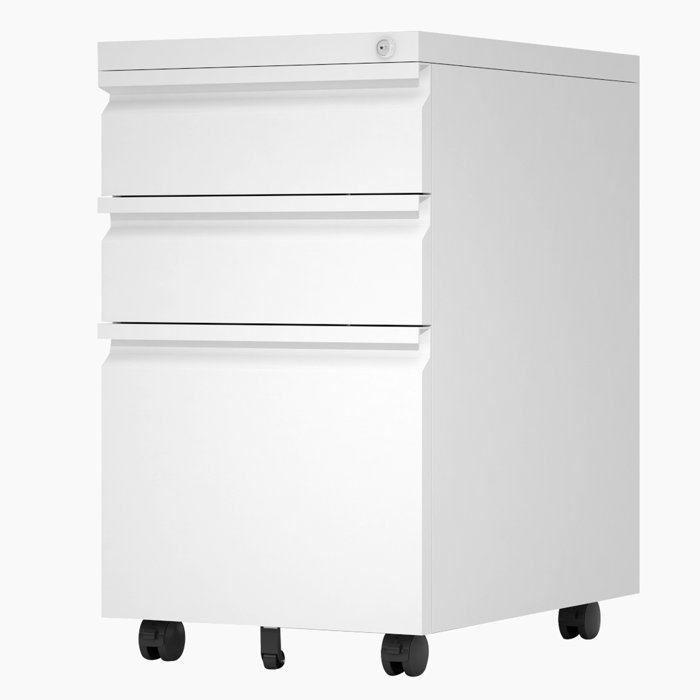 Latitude Run® Black File With Wheels And Locking,Metal Mobile 3